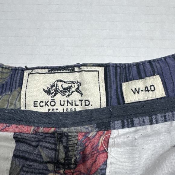VTG Ecko Unltd. Hawaiian Floral Shorts Size 40 - Picture 9 of 11